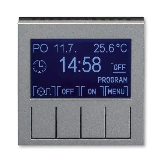 hodiny spínací programovatelné (ovládací jednotka); ocelová/kouř. černá, design LEVIT M